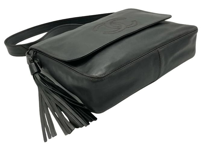 Borsa a Spalla Chanel Large Coco Tassel Nero - vista 4