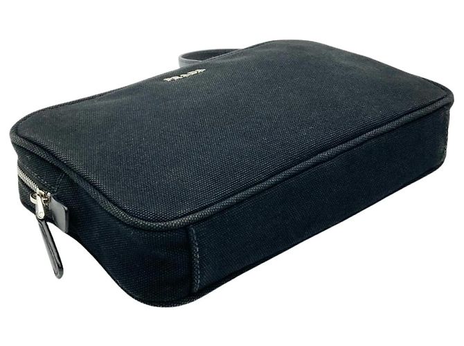 Prada Black Canvas Handbag/Pouch - view 4