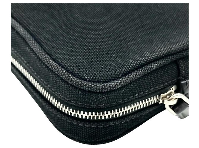 Prada Black Canvas Handbag/Pouch - view 8