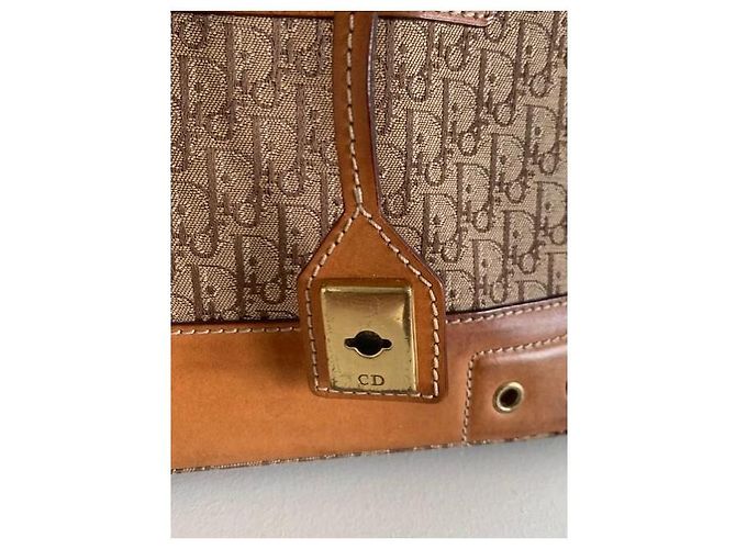 Borsa Bowling Christian Dior Monogram Tela Marrone e Pelle - vista 10
