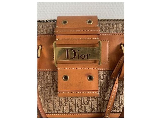 Borsa Bowling Christian Dior Monogram Tela Marrone e Pelle - vista 11