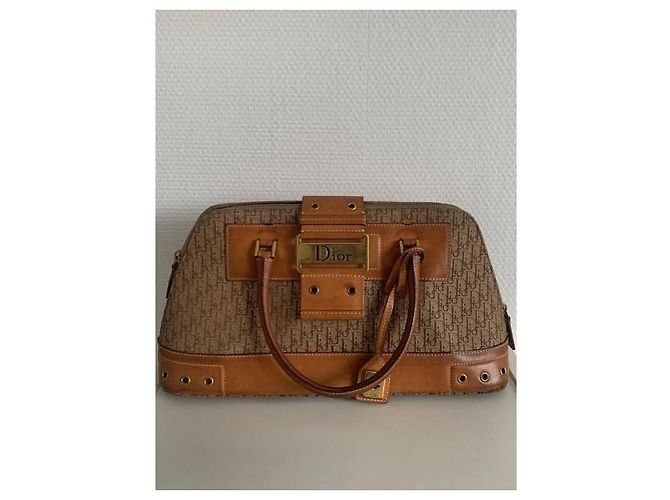 Borsa Bowling Christian Dior Monogram Tela Marrone e Pelle - vista 12