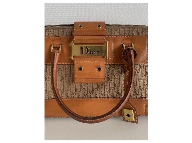 Borsa Bowling Christian Dior Monogram Tela Marrone e Pelle - vista 2