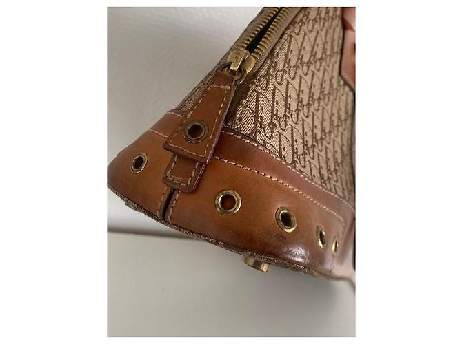 Borsa Bowling Christian Dior Monogram Tela Marrone e Pelle - vista 5