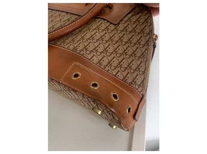Borsa Bowling Christian Dior Monogram Tela Marrone e Pelle - vista 6