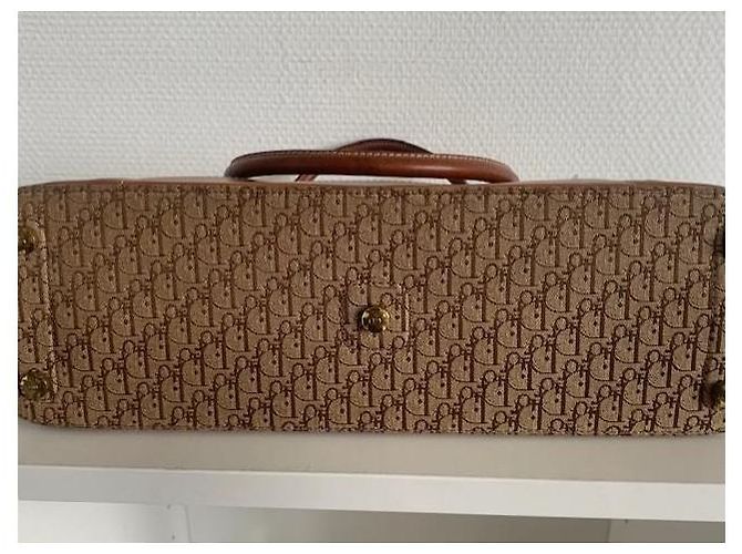 Borsa Bowling Christian Dior Monogram Tela Marrone e Pelle - vista 7
