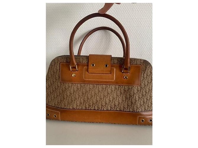 Borsa Bowling Christian Dior Monogram Tela Marrone e Pelle - vista 9