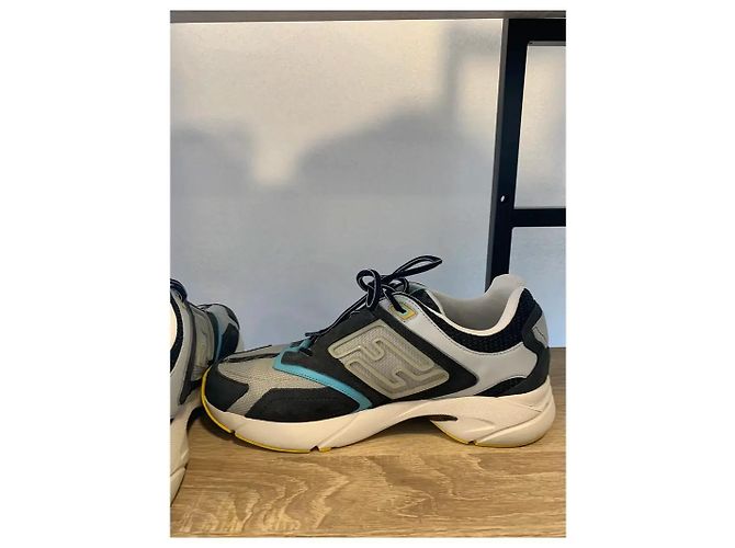 Fendi Faster Sneaker Schwarz Weiß Blau Grau Gelb - Ansicht 3