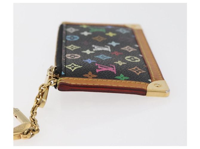 LOUIS VUITTON Monogram Multicolor Pochette Cles Purse Black M13664 Auth BA12619A - view 4