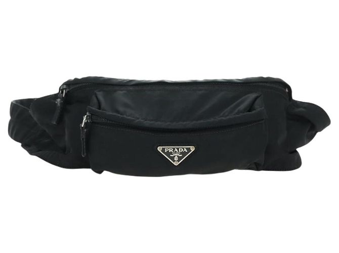Borsa a tracolla PRADA Nylon Nero Argento Autentica 179145A - vista 13
