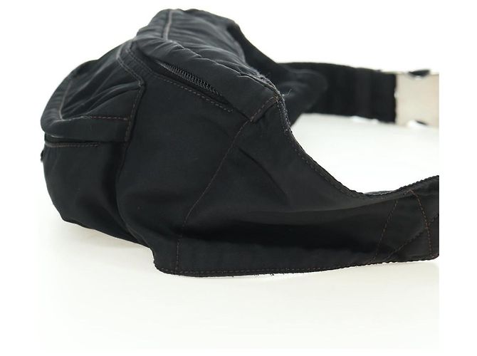 Borsa a tracolla PRADA Nylon Nero Argento Autentica 179145A - vista 4
