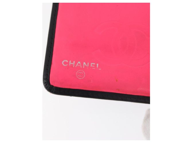 CHANEL Cambon Line Long Wallet Lamb Skin Black CC Auth 176414 Nero - vista 13