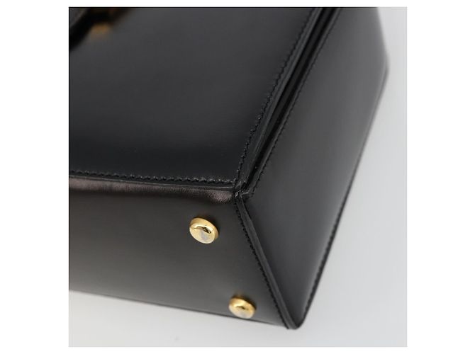Céline Borsa CELINE Horse Carriage in pelle nera e oro Auth 179139 Nero D'oro - vista 10