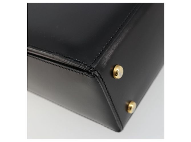 Céline Borsa CELINE Horse Carriage in pelle nera e oro Auth 179139 Nero D'oro - vista 13