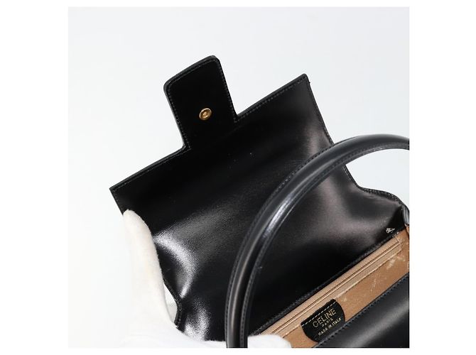 Céline Borsa CELINE Horse Carriage in pelle nera e oro Auth 179139 Nero D'oro - vista 15