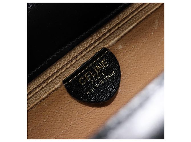 Céline Borsa CELINE Horse Carriage in pelle nera e oro Auth 179139 Nero D'oro - vista 16