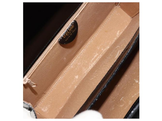 Céline Borsa CELINE Horse Carriage in pelle nera e oro Auth 179139 Nero D'oro - vista 17
