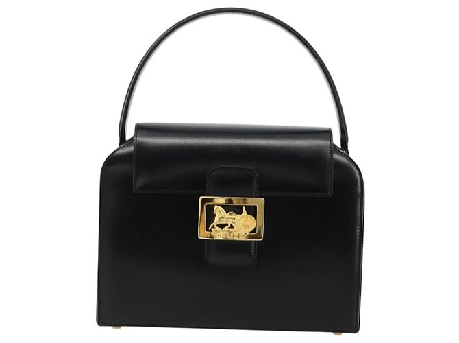 Céline Borsa CELINE Horse Carriage in pelle nera e oro Auth 179139 Nero D'oro - vista 2