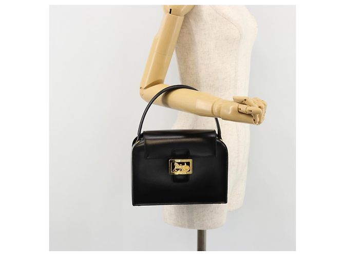 Céline Borsa CELINE Horse Carriage in pelle nera e oro Auth 179139 Nero D'oro - vista 24