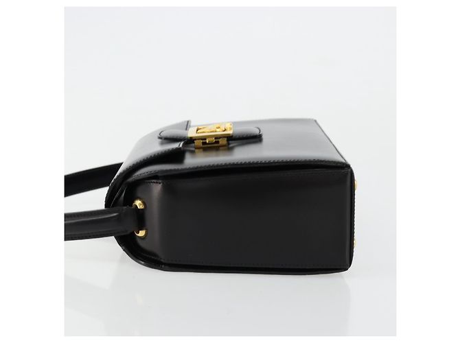 Céline Borsa CELINE Horse Carriage in pelle nera e oro Auth 179139 Nero D'oro - vista 5