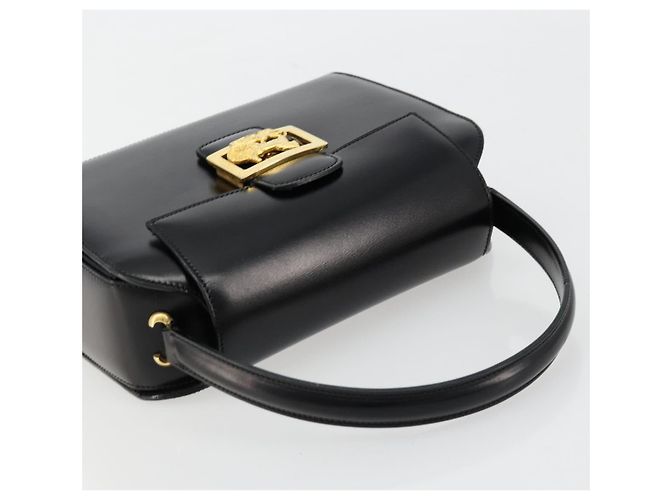 Céline Borsa CELINE Horse Carriage in pelle nera e oro Auth 179139 Nero D'oro - vista 6