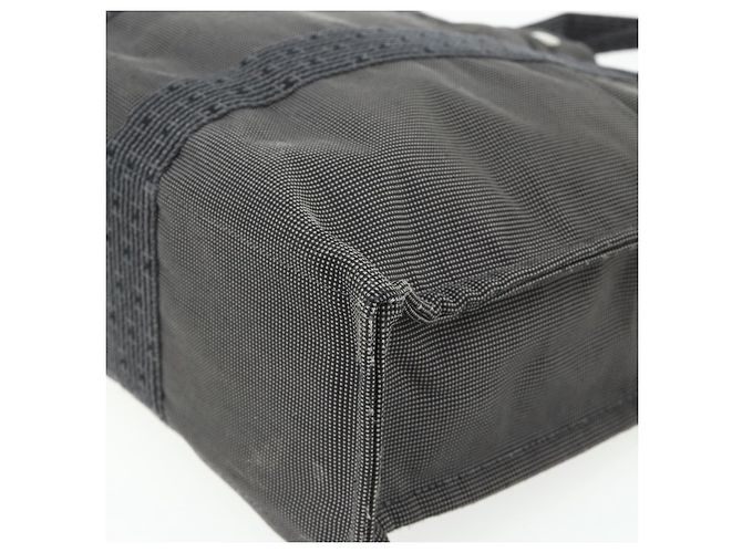 Hermès HERMES Her Line MM Handtasche Canvas Grau Silber Authentisch 179155A Braun - Ansicht 10