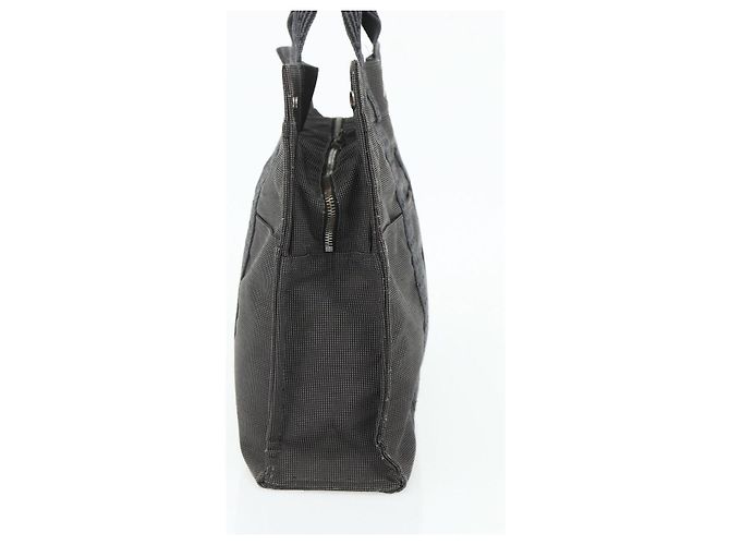 Hermès HERMES Her Line MM Handtasche Canvas Grau Silber Authentisch 179155A Braun - Ansicht 4