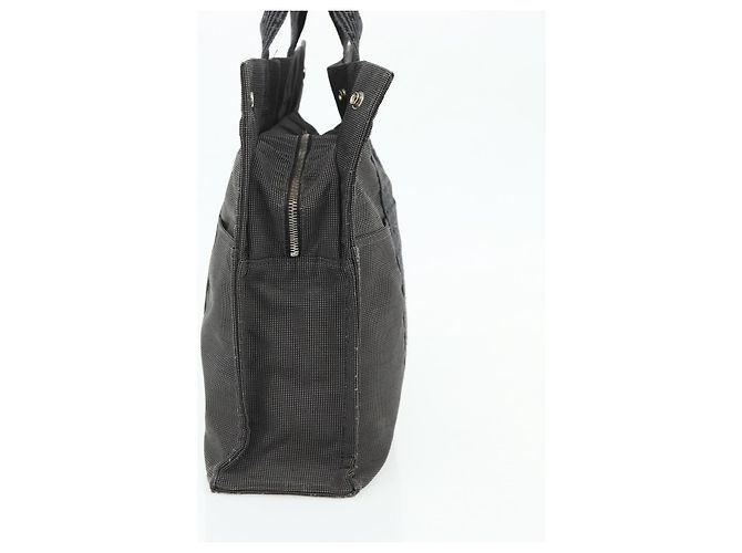 Hermès HERMES Her Line MM Handtasche Canvas Grau Silber Authentisch 179155A Braun - Ansicht 5