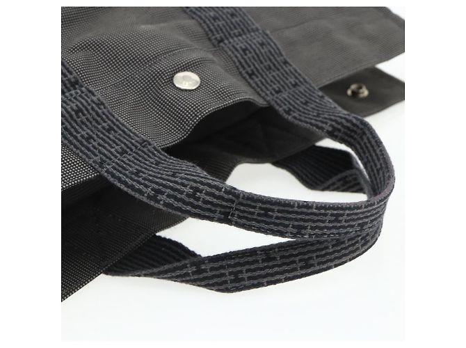 Hermès HERMES Her Line MM Handtasche Canvas Grau Silber Authentisch 179155A Braun - Ansicht 7