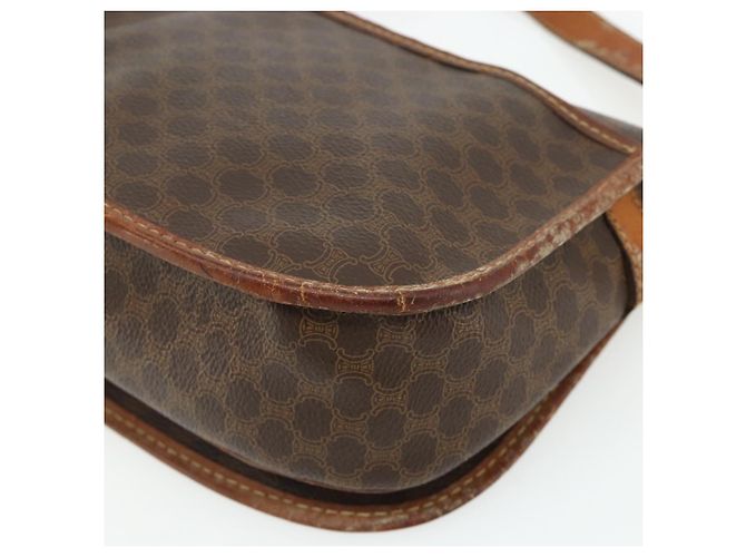 Céline Borsa a tracolla CELINE Macadam Canvas PVC Pelle Marrone Oro Auth ep14625 D'oro - vista 12