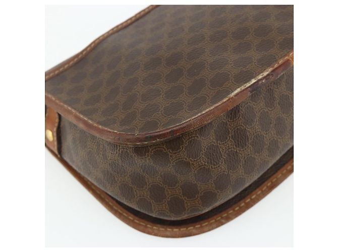 Céline Borsa a tracolla CELINE Macadam Canvas PVC Pelle Marrone Oro Auth ep14625 D'oro - vista 13