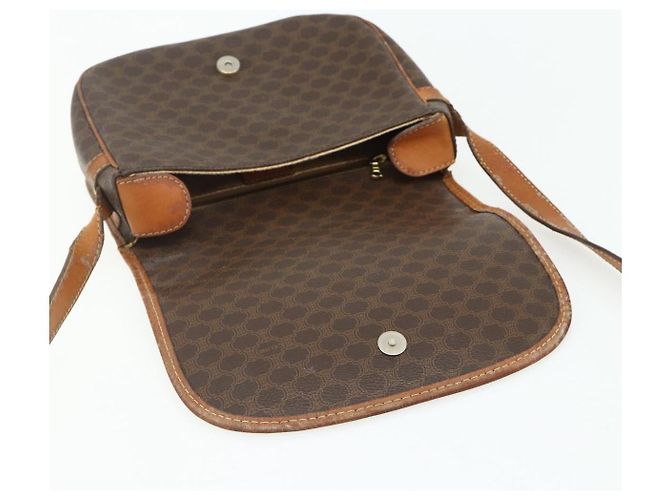 Céline Borsa a tracolla CELINE Macadam Canvas PVC Pelle Marrone Oro Auth ep14625 D'oro - vista 14
