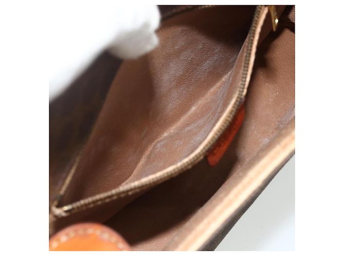 Céline Borsa a tracolla CELINE Macadam Canvas PVC Pelle Marrone Oro Auth ep14625 D'oro - vista 22