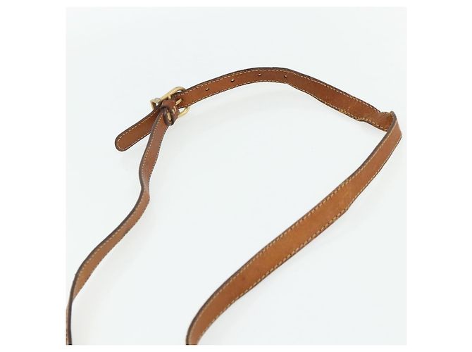 Céline Borsa a tracolla CELINE Macadam Canvas PVC Pelle Marrone Oro Auth ep14625 D'oro - vista 8