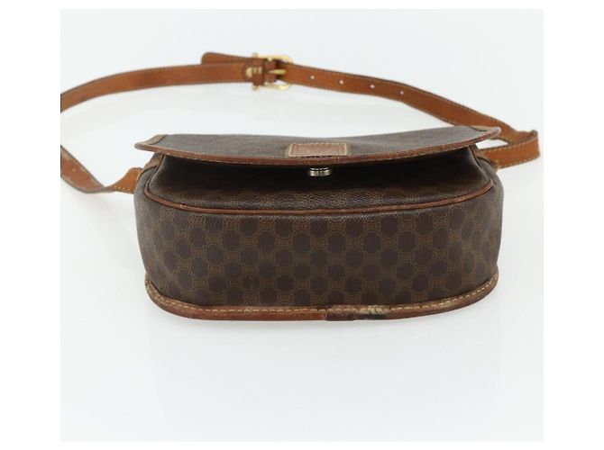Céline Borsa a tracolla CELINE Macadam Canvas PVC Pelle Marrone Oro Auth ep14625 D'oro - vista 9