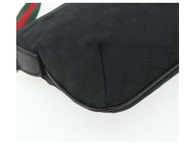 Borsa a Spalla GUCCI Web Sherry Line GG Canvas Nero Rosso Verde 189749 Auth 179252 - vista 13
