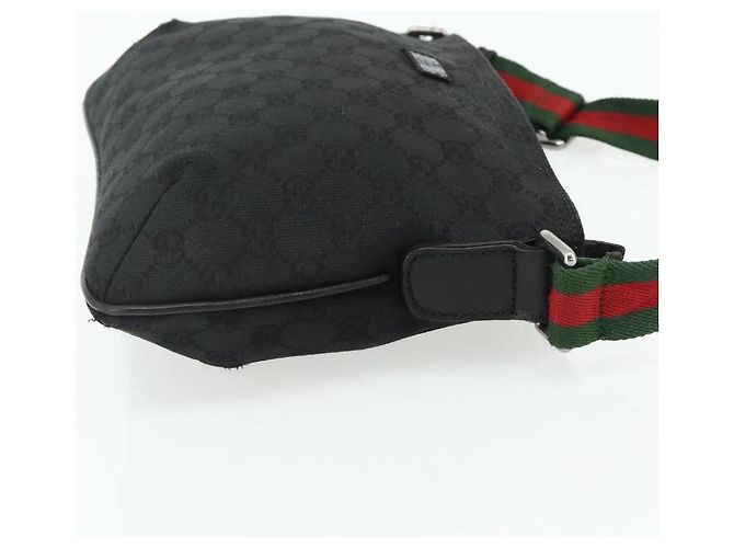 Borsa a Spalla GUCCI Web Sherry Line GG Canvas Nero Rosso Verde 189749 Auth 179252 - vista 5