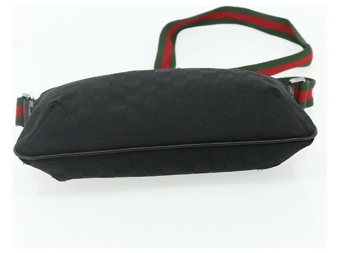 Borsa a Spalla GUCCI Web Sherry Line GG Canvas Nero Rosso Verde 189749 Auth 179252 - vista 9
