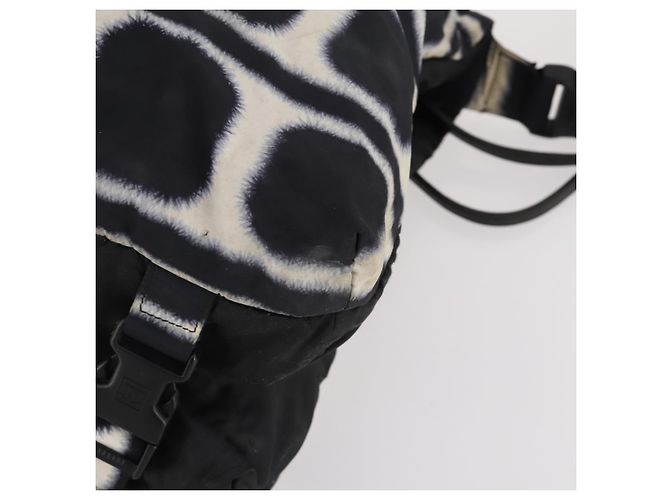 Borsa a tracolla reversibile CHANEL Sports Line Nylon Nero Argento CC Auth bs35056 - vista 10