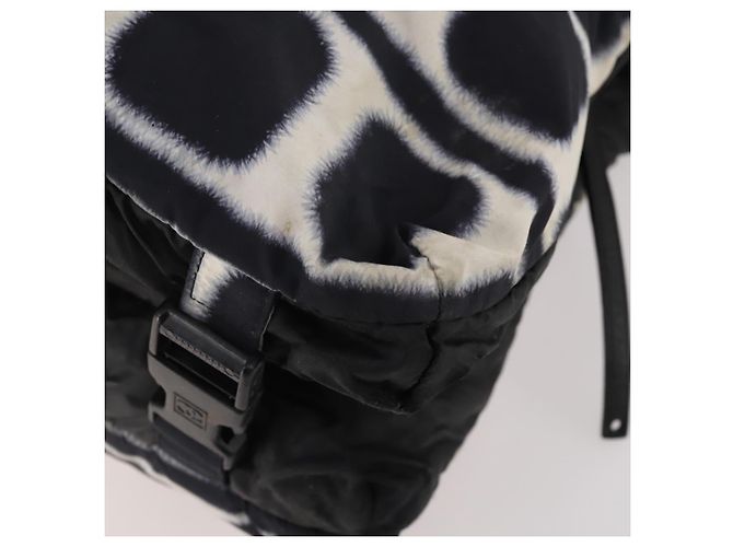 Borsa a tracolla reversibile CHANEL Sports Line Nylon Nero Argento CC Auth bs35056 - vista 12