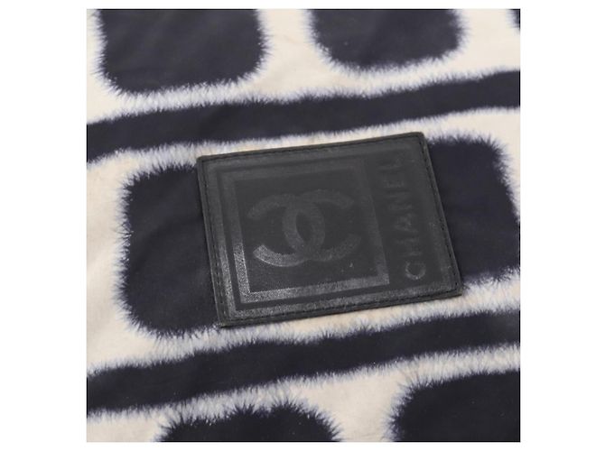 Borsa a tracolla reversibile CHANEL Sports Line Nylon Nero Argento CC Auth bs35056 - vista 17