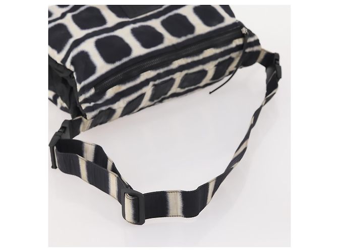 Borsa a tracolla reversibile CHANEL Sports Line Nylon Nero Argento CC Auth bs35056 - vista 7