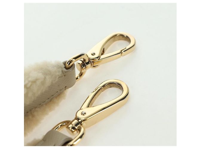Borsa a Spalla con Catena PRADA Nylon 3way Beige Oro Auth 179052V D'oro - vista 33