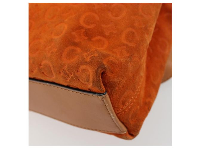 Céline Borsa CELINE C Macadam in tela e scamosciato Arancione Oro Autentica ep14550 D'oro - vista 12