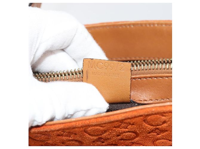 Céline Borsa CELINE C Macadam in tela e scamosciato Arancione Oro Autentica ep14550 D'oro - vista 21