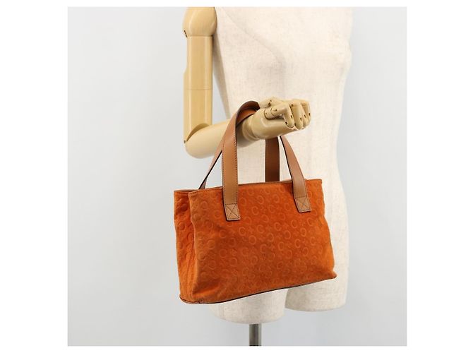 Céline Borsa CELINE C Macadam in tela e scamosciato Arancione Oro Autentica ep14550 D'oro - vista 22