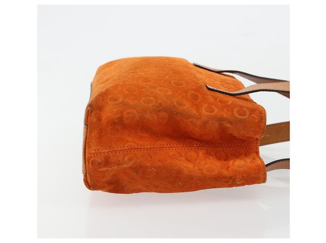 Céline Borsa CELINE C Macadam in tela e scamosciato Arancione Oro Autentica ep14550 D'oro - vista 4