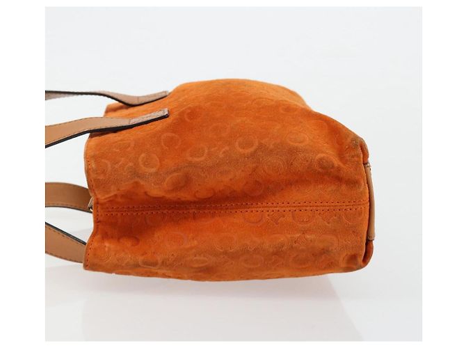 Céline Borsa CELINE C Macadam in tela e scamosciato Arancione Oro Autentica ep14550 D'oro - vista 5