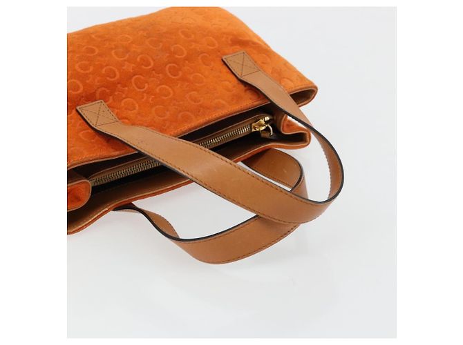 Céline Borsa CELINE C Macadam in tela e scamosciato Arancione Oro Autentica ep14550 D'oro - vista 7
