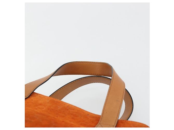 Céline Borsa CELINE C Macadam in tela e scamosciato Arancione Oro Autentica ep14550 D'oro - vista 8